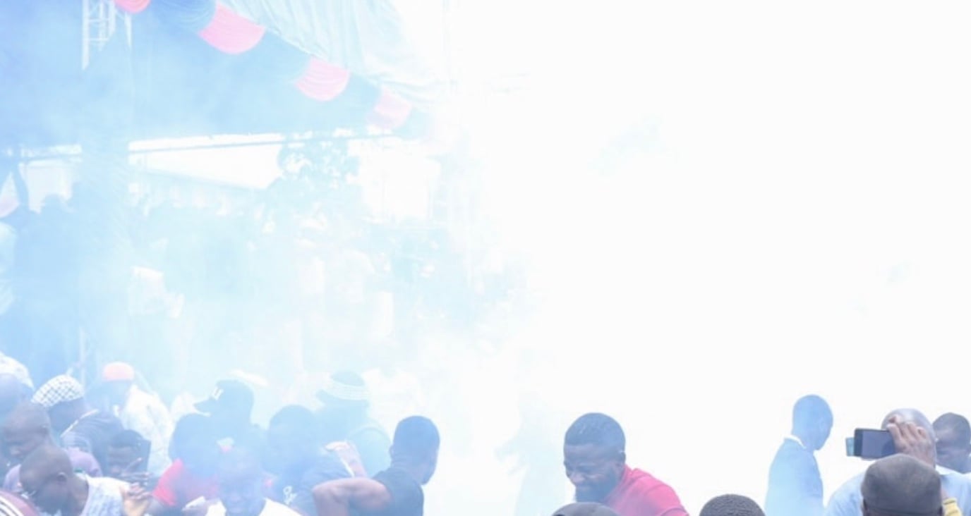 A file image of a teargas canister that went off during a past rally.